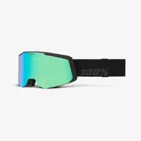 100% Snowcraft S Black - HiPER Green Mirror   HiPER Turquoise Mirror Snow Goggle