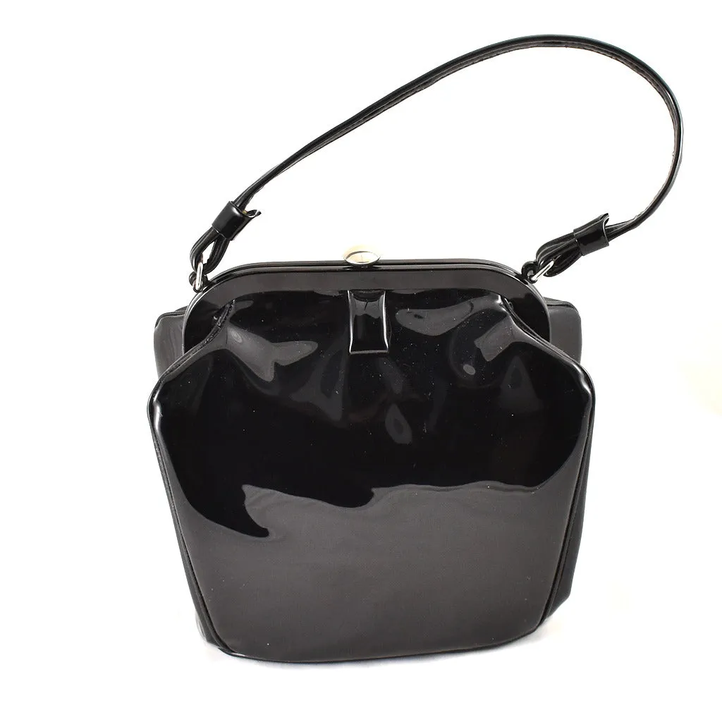 1950s Blk Small Coffin Handbag