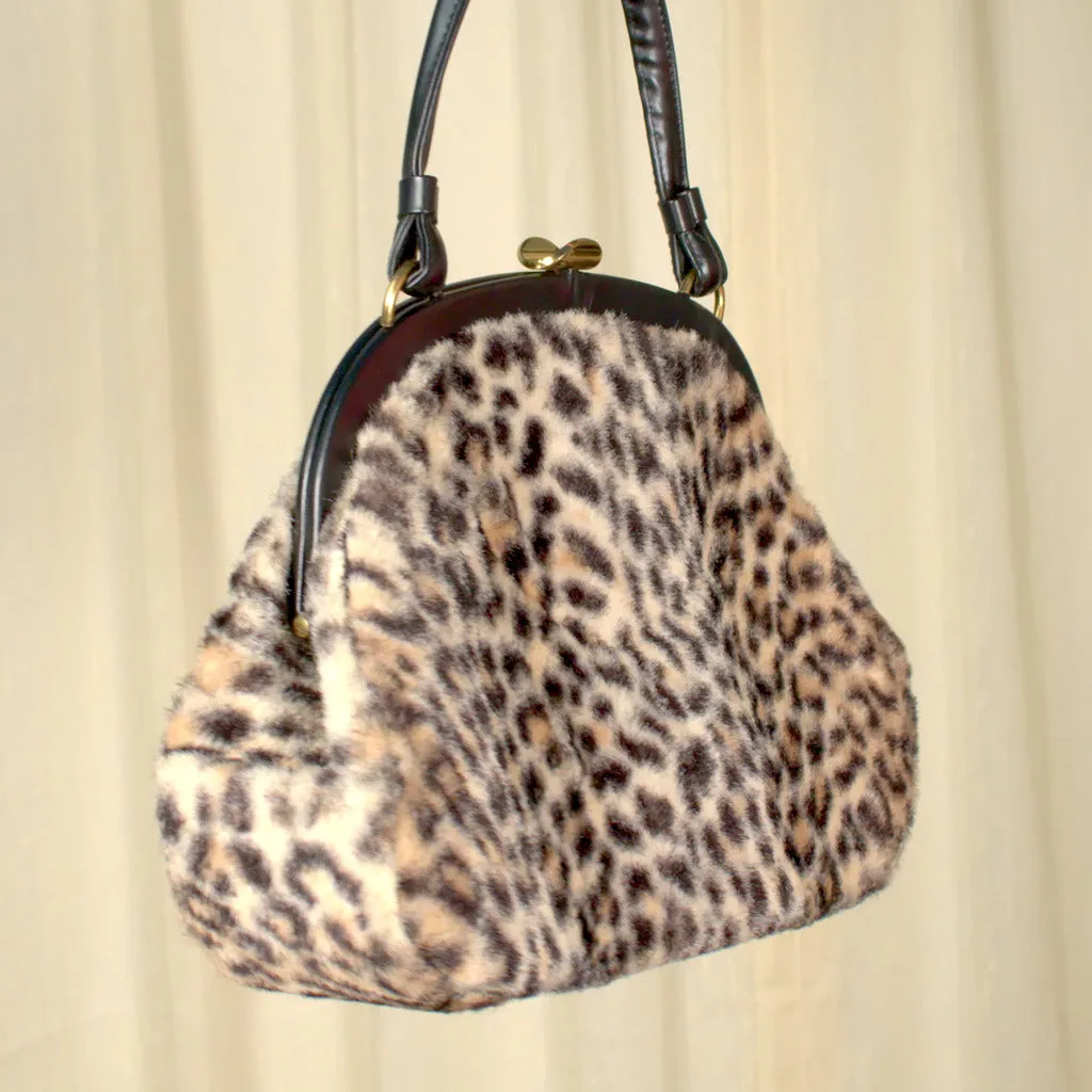 1950s Fuzzy Leopard Handbag