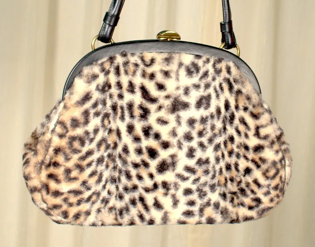 1950s Fuzzy Leopard Handbag