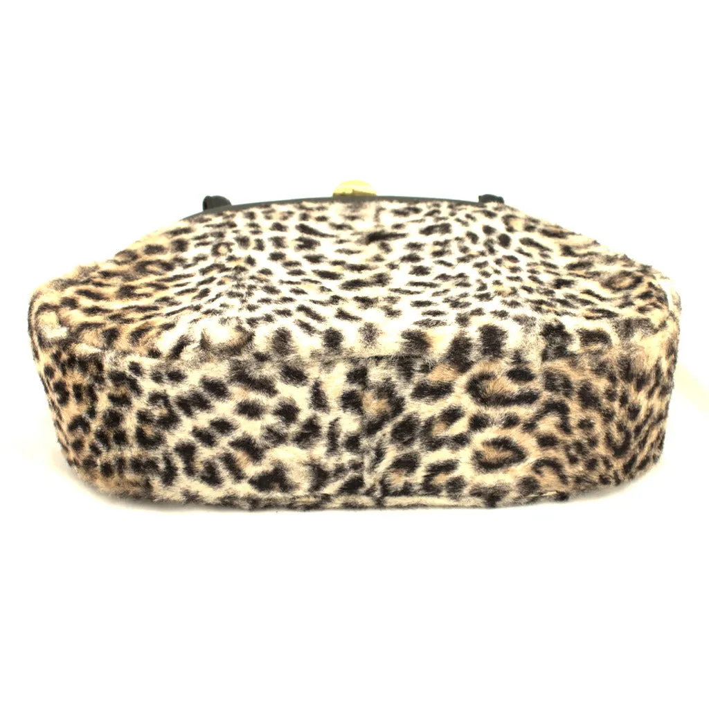 1950s Fuzzy Leopard Handbag