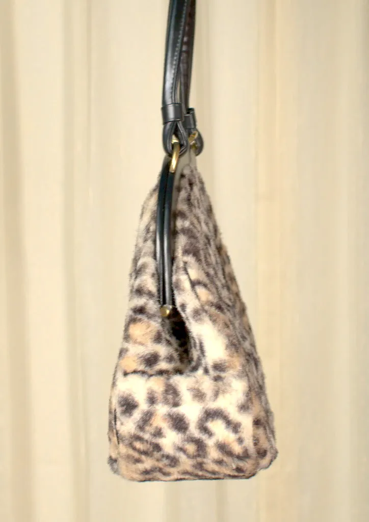 1950s Fuzzy Leopard Handbag