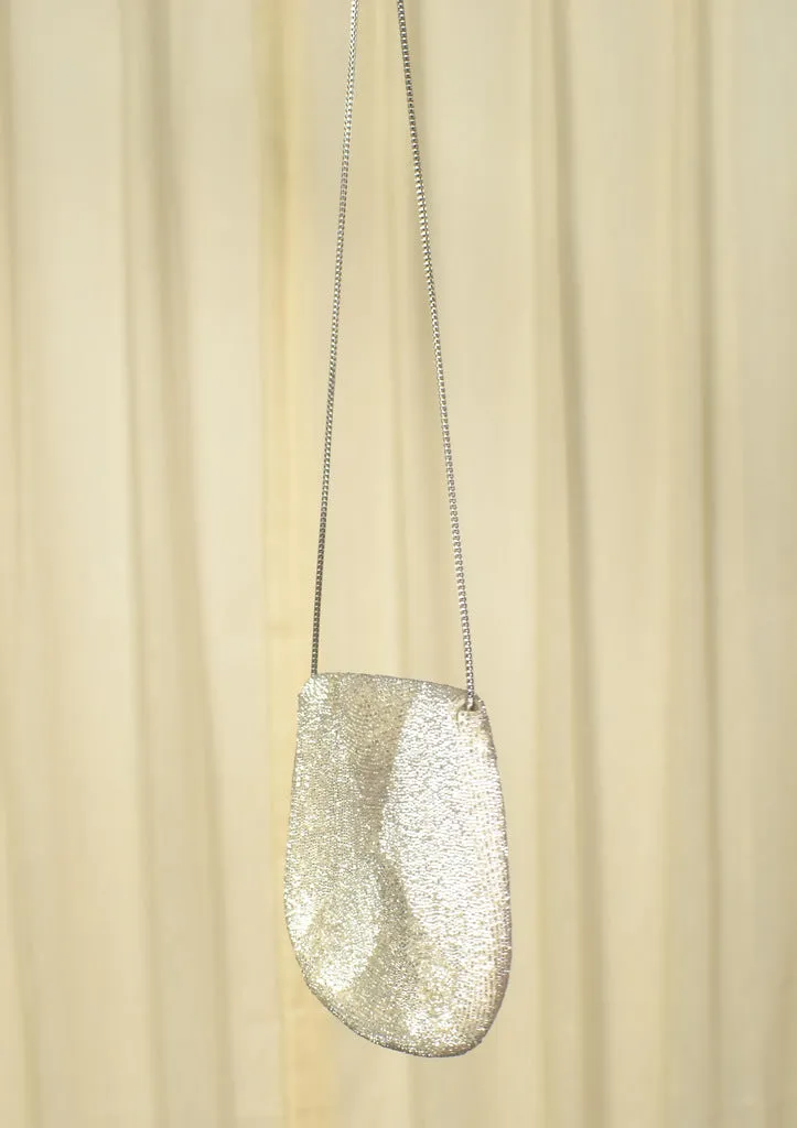 1950s Silver Beaded Handbag