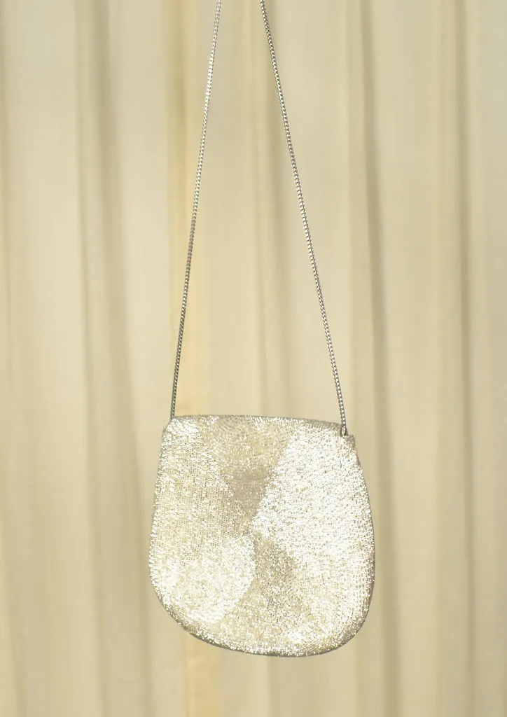 1950s Silver Beaded Handbag