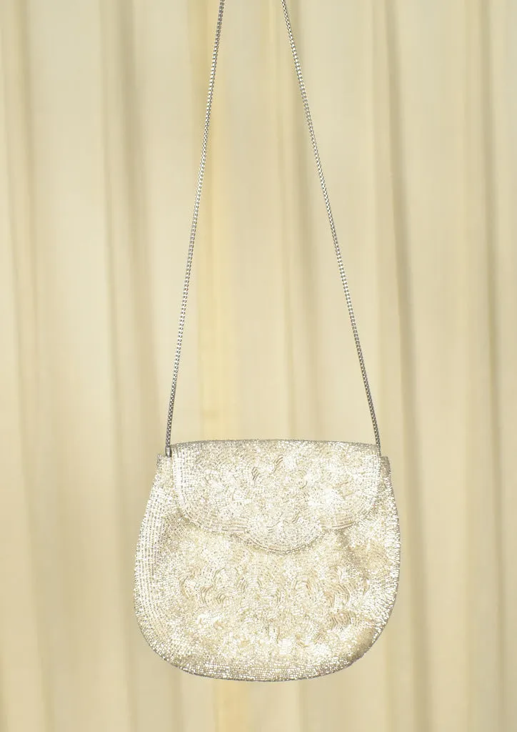 1950s Silver Beaded Handbag