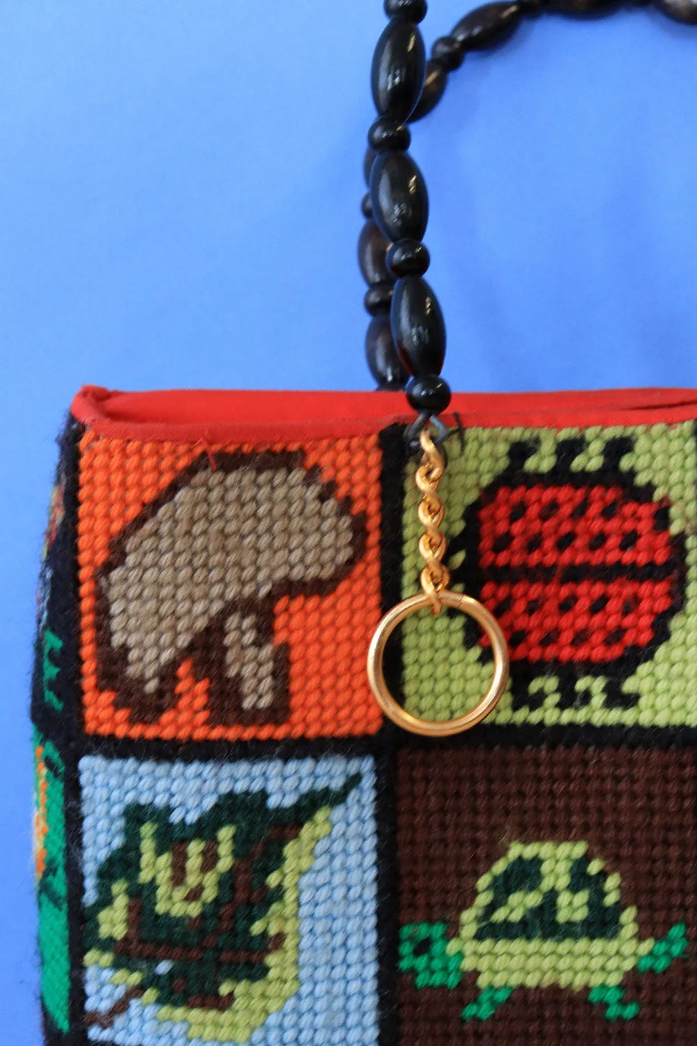 1973 Folksy Needlepoint Handbag