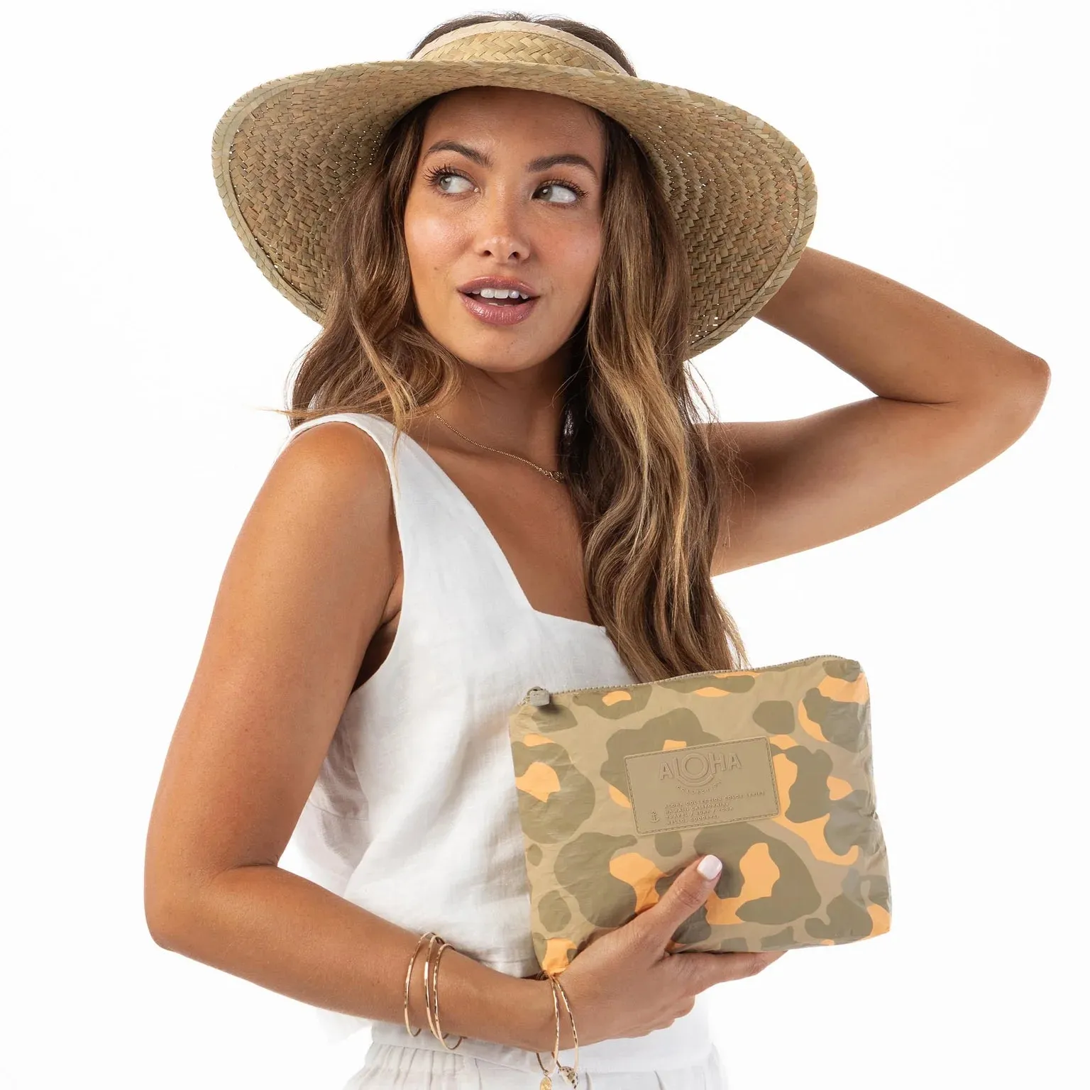 Aloha Small Pouch in Jaguar on Dune, Style #SMACT009