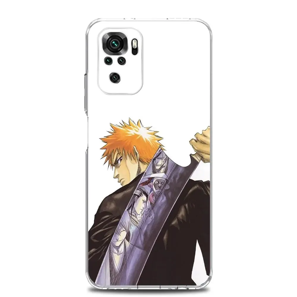 Anime Bleach Kurosaki Ichigo Clear Phone Case for Xiaomi Redmi Note 12 5G 9S 9 8 10 11 Pro  9T 8T 10C 9C 9A 7 Pro TPU Back Cover (2)