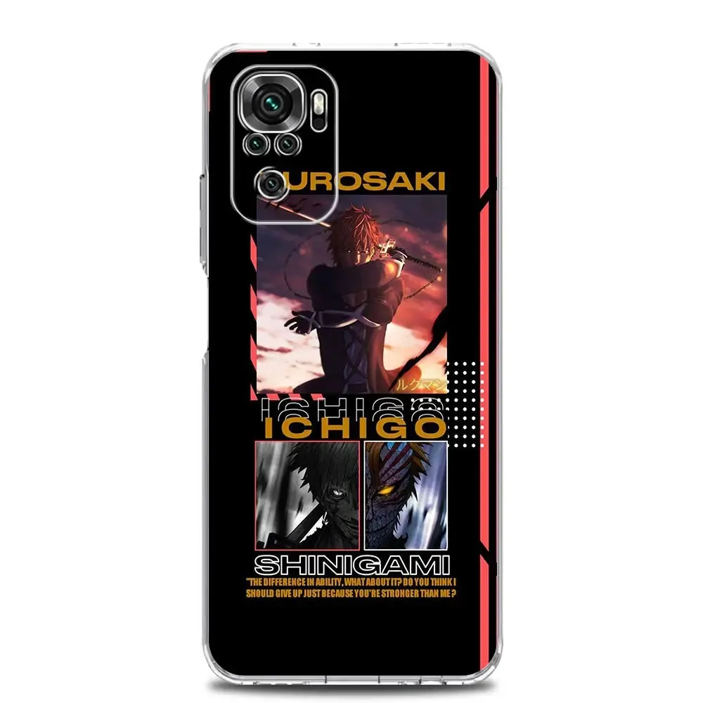 Anime Bleach Kurosaki Ichigo Clear Phone Case for Xiaomi Redmi Note 12 5G 9S 9 8 10 11 Pro  9T 8T 10C 9C 9A 7 Pro TPU Back Cover (2)