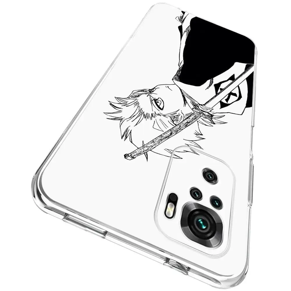 Anime Bleach Kurosaki Ichigo Clear Phone Case for Xiaomi Redmi Note 12 5G 9S 9 8 10 11 Pro  9T 8T 10C 9C 9A 7 Pro TPU Back Cover (2)