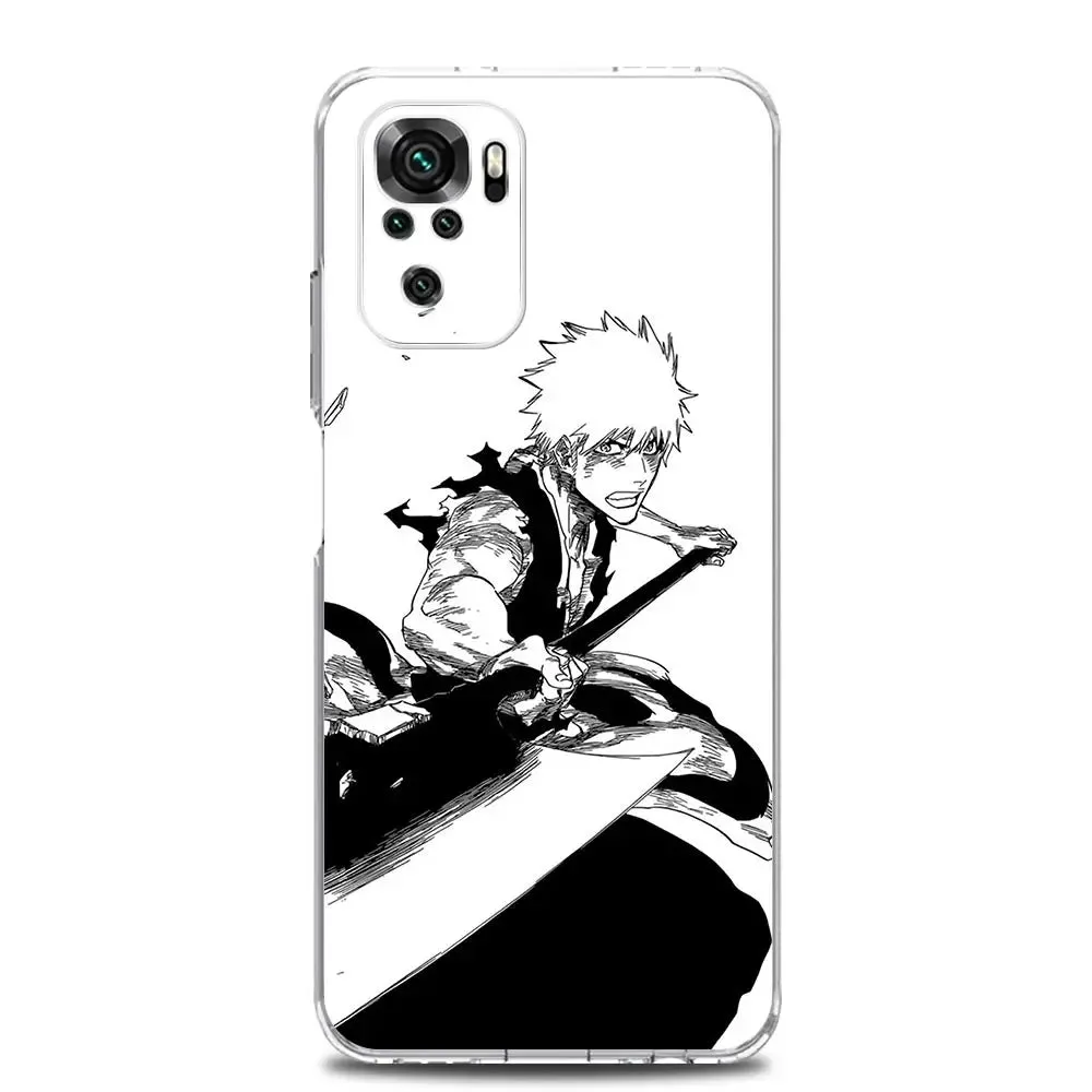 Anime Bleach Kurosaki Ichigo Clear Phone Case for Xiaomi Redmi Note 12 5G 9S 9 8 10 11 Pro  9T 8T 10C 9C 9A 7 Pro TPU Back Cover (2)