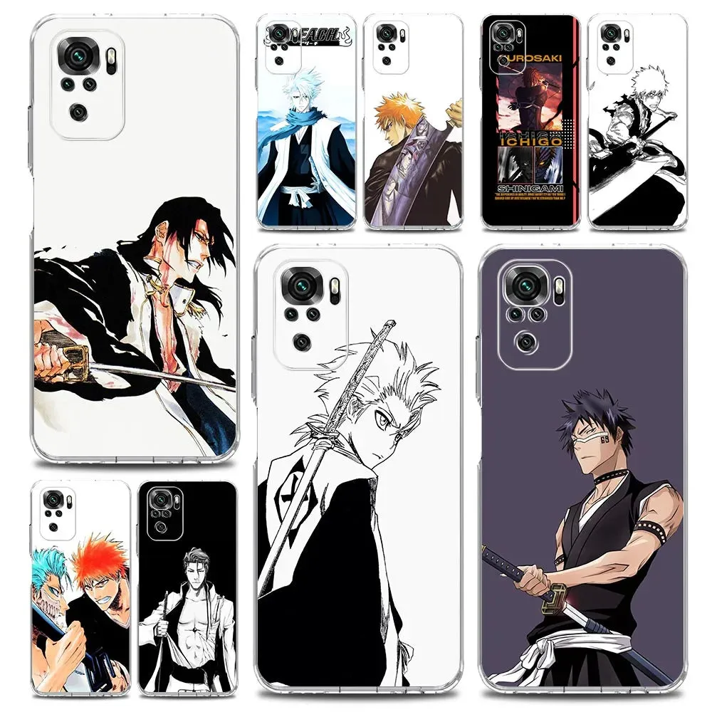 Anime Bleach Kurosaki Ichigo Clear Phone Case for Xiaomi Redmi Note 12 5G 9S 9 8 10 11 Pro  9T 8T 10C 9C 9A 7 Pro TPU Back Cover (2)