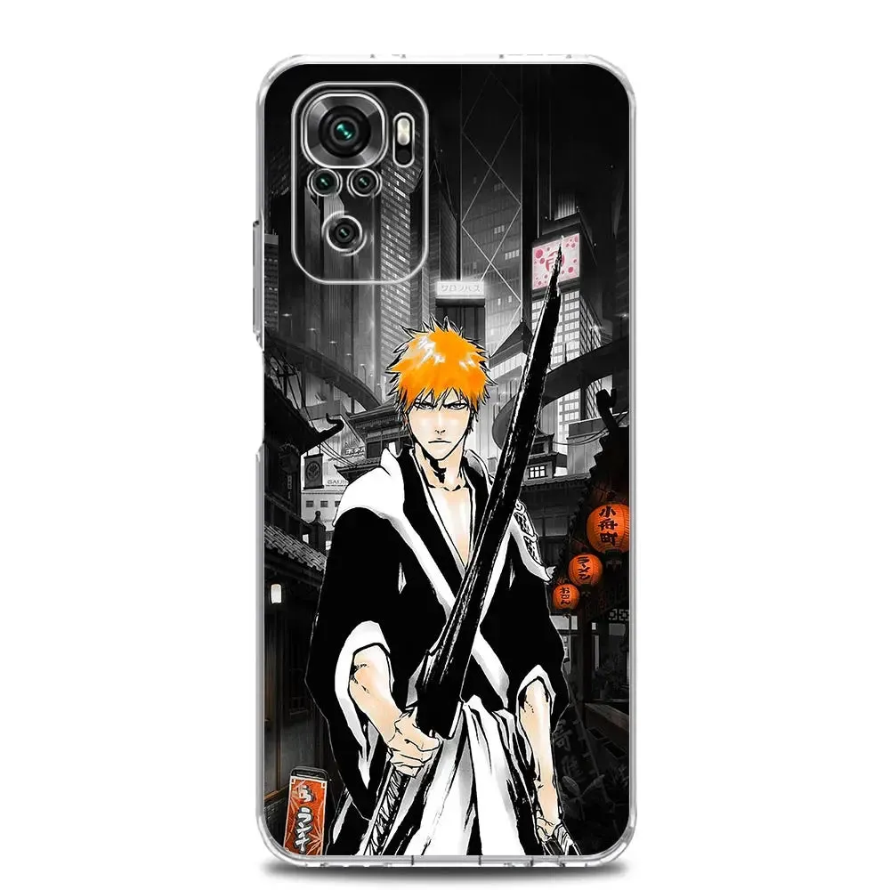 Anime Bleach Kurosaki Ichigo Clear Phone Case for Xiaomi Redmi Note 12 5G 9S 9 8 10 11 Pro  9T 8T 10C 9C 9A 7 Pro TPU Back Cover (2)