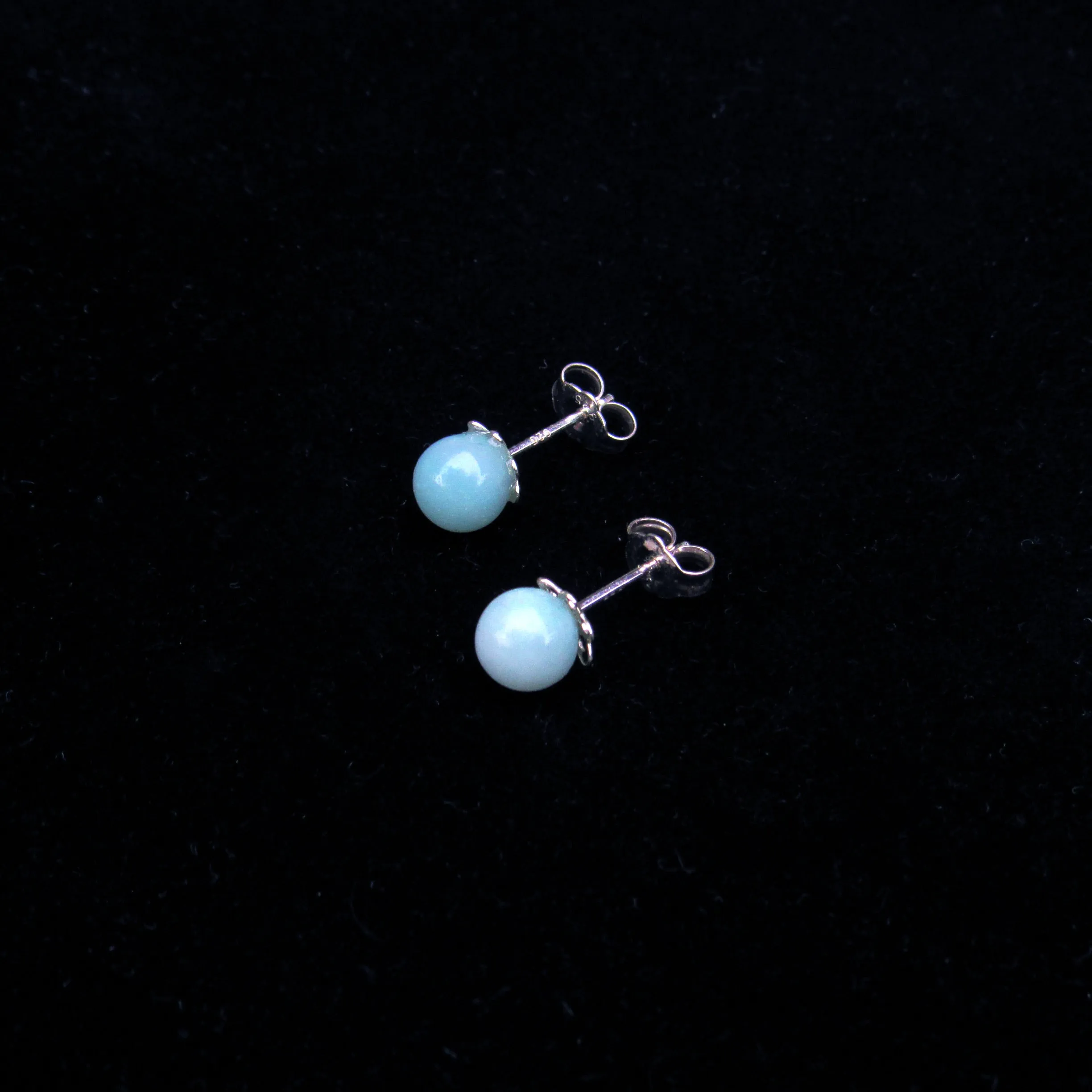 Aquamarine Gemstone stud earrings on Sterling Silver