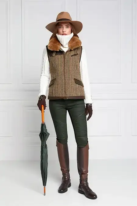 Hailes Green Tweed Aviator Gilet - Stylish and Functional Outerwear