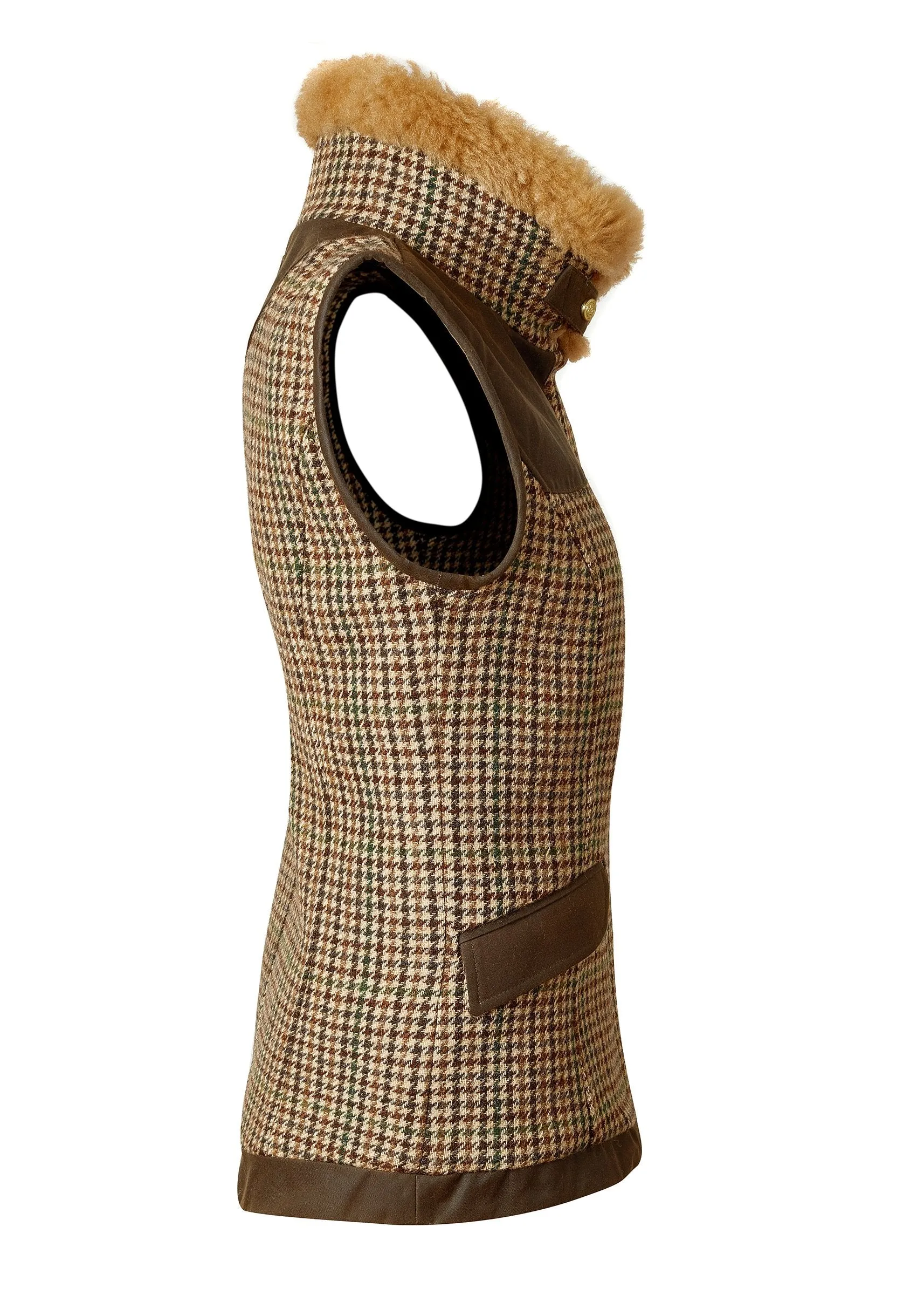 Hailes Green Tweed Aviator Gilet - Stylish and Functional Outerwear