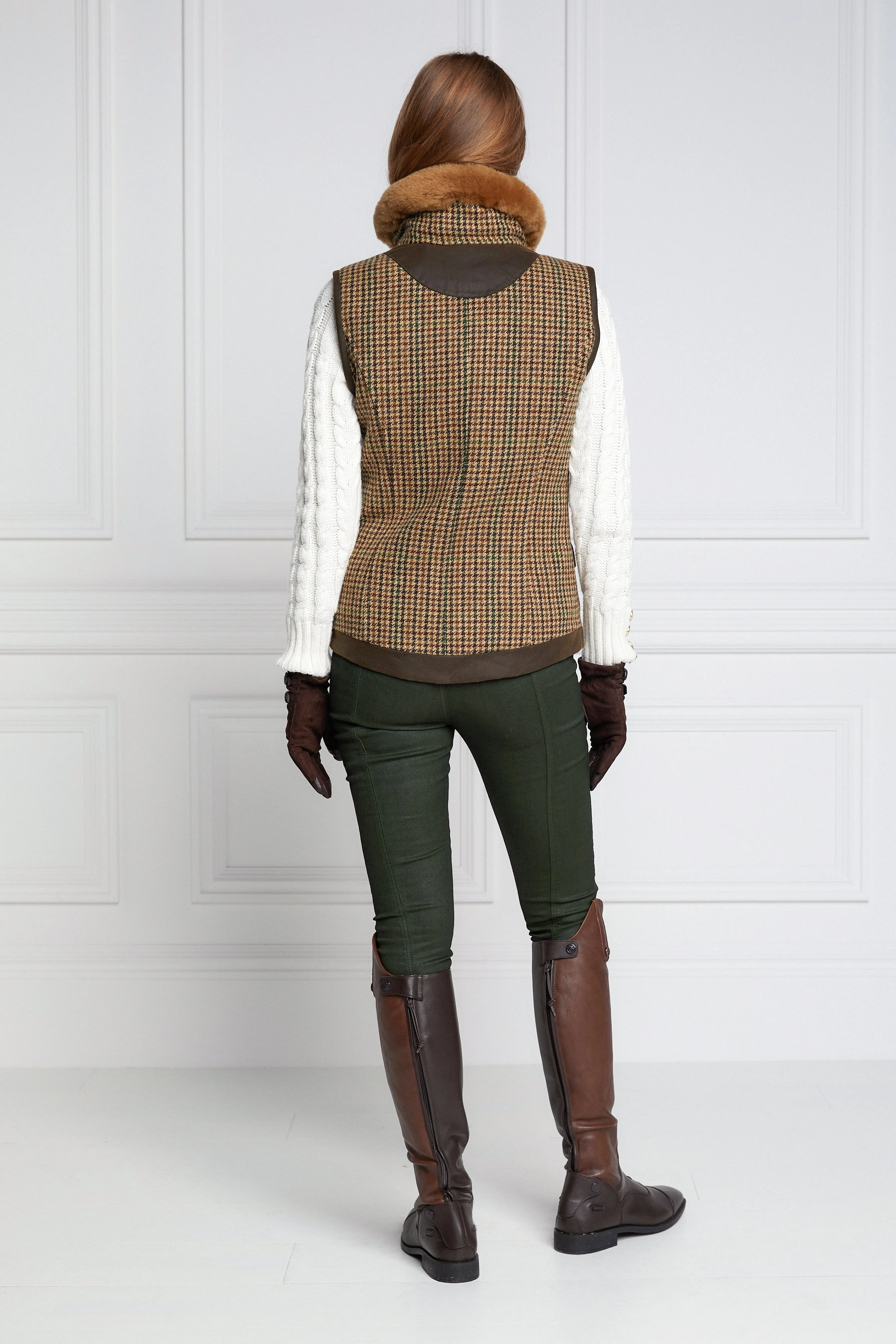 Hailes Green Tweed Aviator Gilet - Stylish and Functional Outerwear