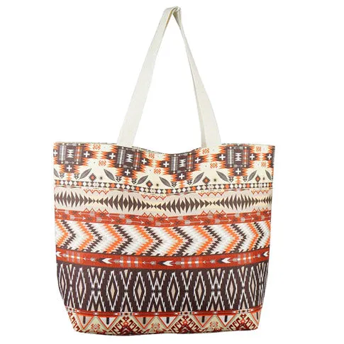 Aztec Pattern Beach Tote Bag