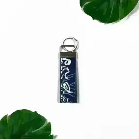 Batik Key Fob - Blue Nautical Fern