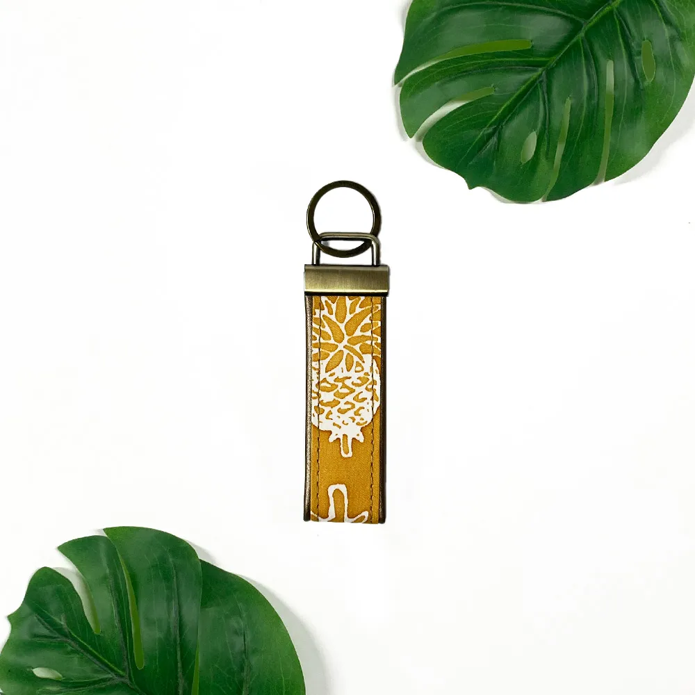 Batik Key Fob - Golden Pineapple