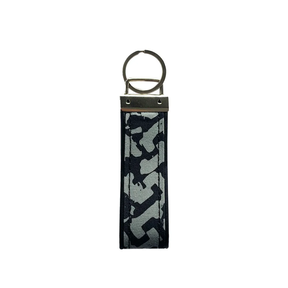 Batik Key Fob - Grey Arabesque