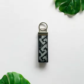 Batik Key Fob - Grey Arabesque