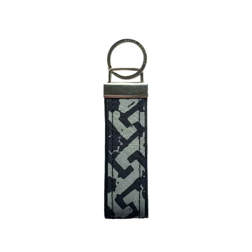 Batik Key Fob - Grey Arabesque