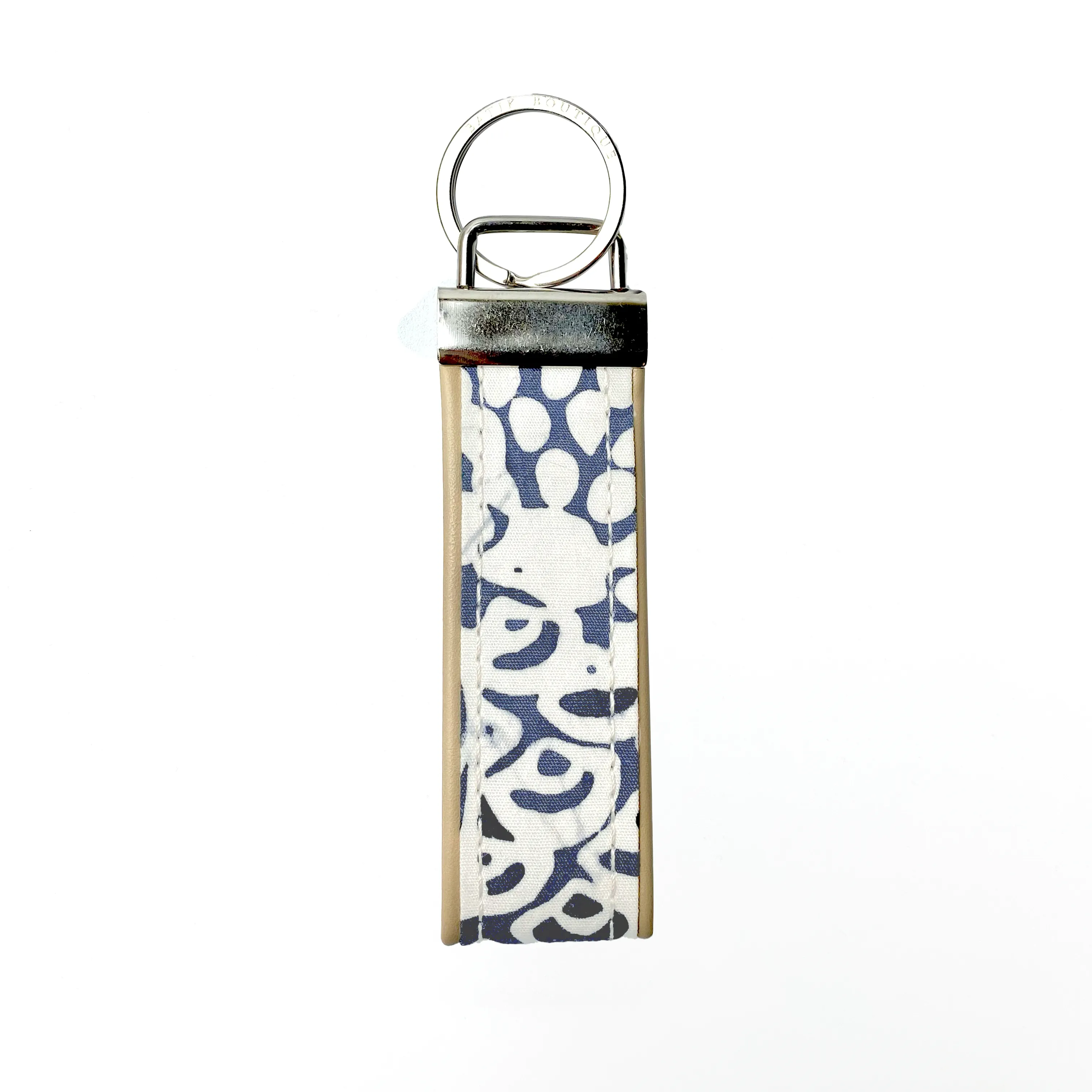 Batik Key Fob - Grey Peony