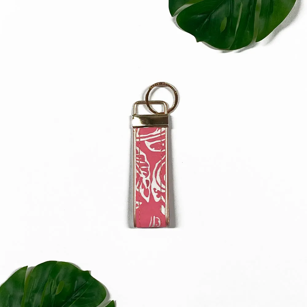 Batik Key Fob - Pink Floret