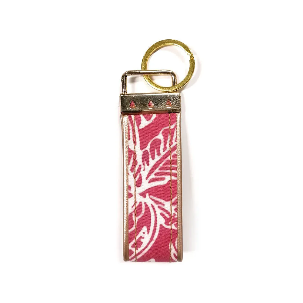 Batik Key Fob - Pink Floret