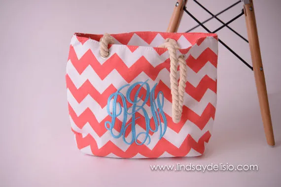 Beach Tote Bag - Monogrammed Tote Bag - Personalized Tote Bag - Personalized Custom Bag - Monogrammed Bag - Beach Bag - Travel Tote -- sale