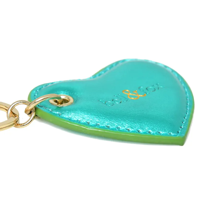 Bell & Fox Cupid Heart Keyring-Emerald Metallic