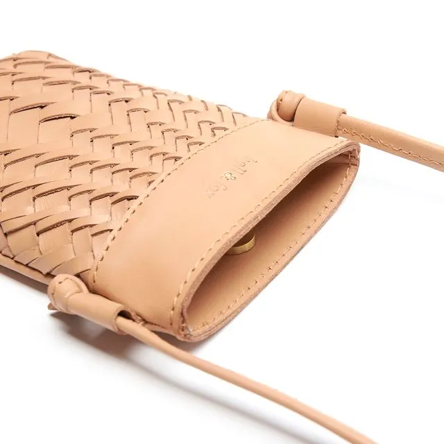 Bell & Fox Kasi Mini Hand Woven Crossbody Bag in Caramel Leather