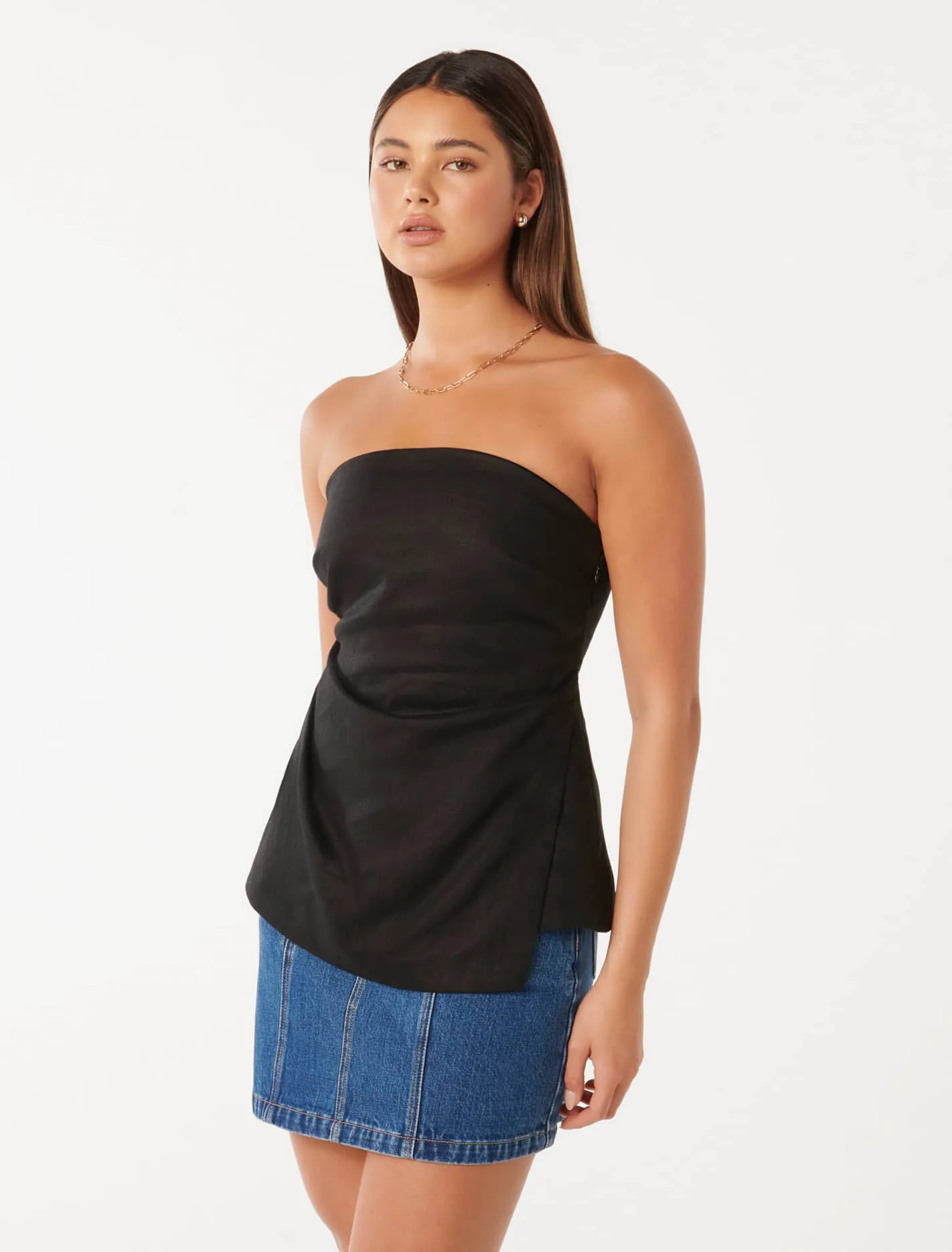 Bess Linen Bandeau Top