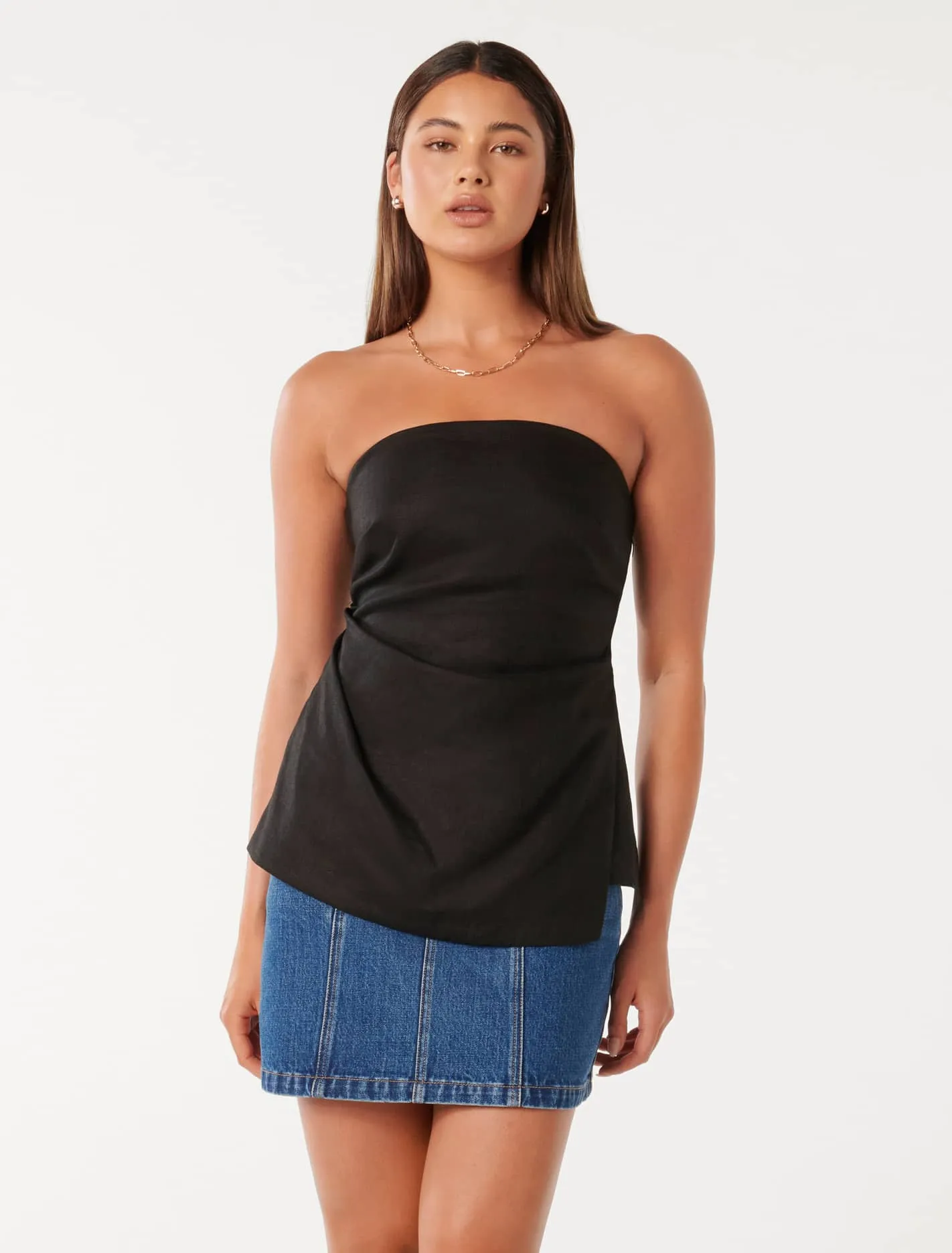 Bess Linen Bandeau Top