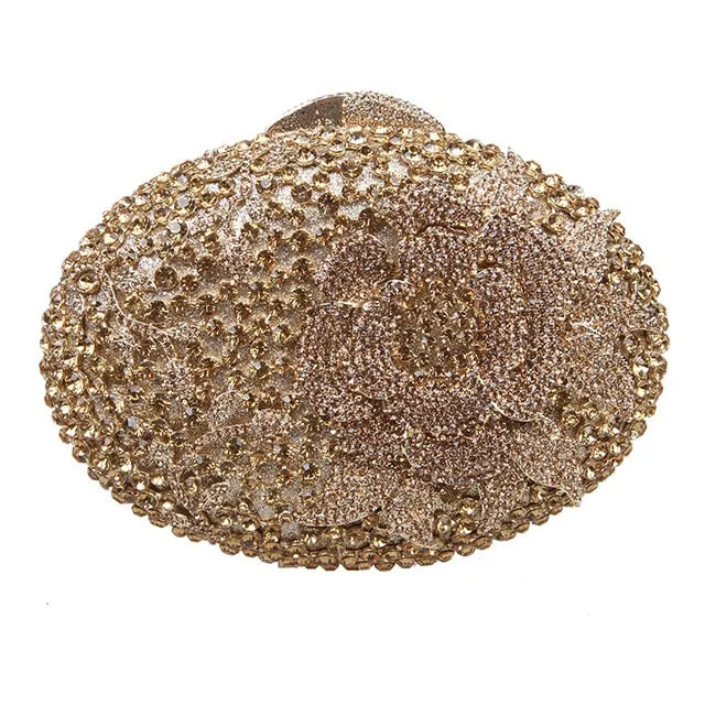 Big Rhinestones Flower Clutch Purses And Handbags For Girls