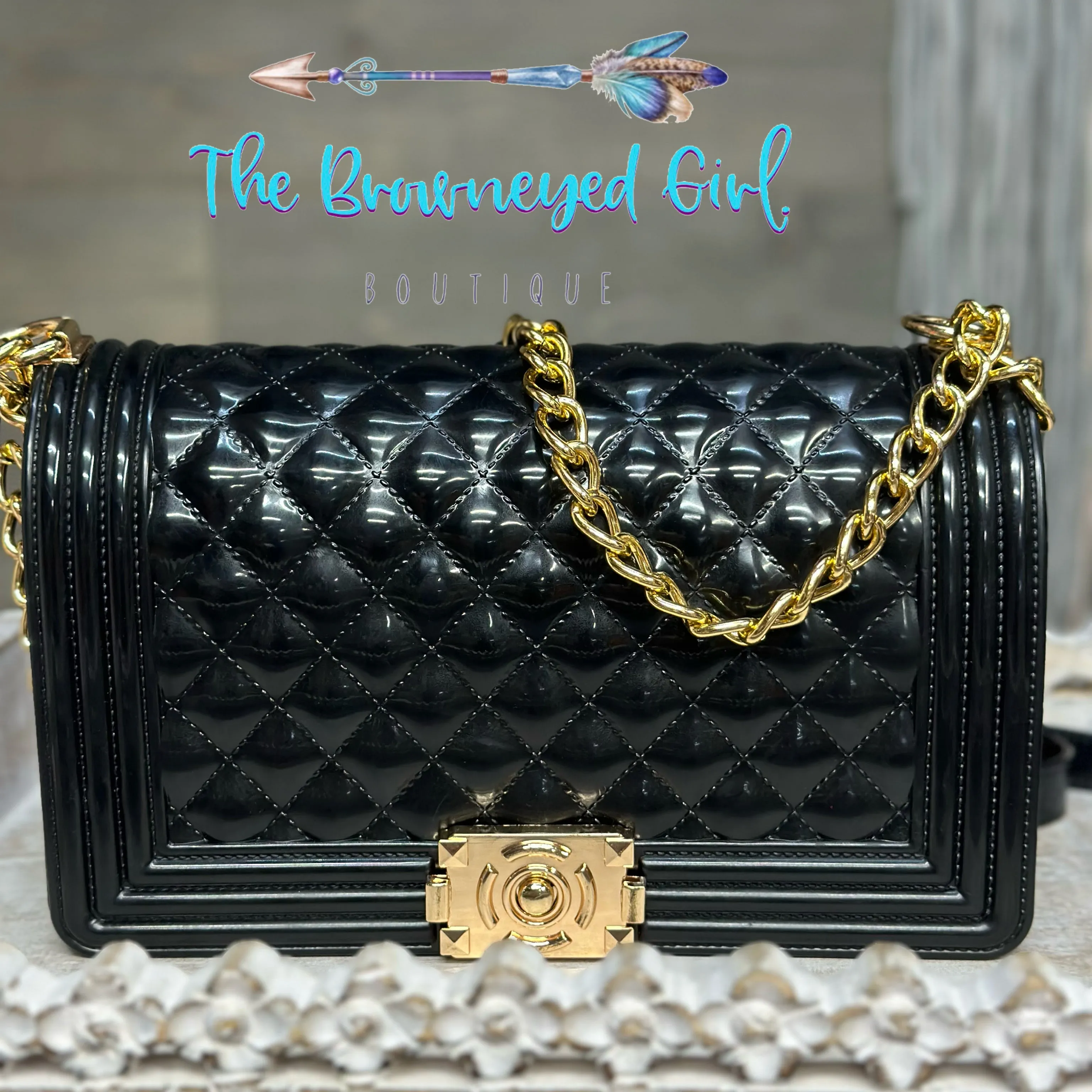 Large Black Quilted Jelly Bag - Trendy and Spacious Handbag