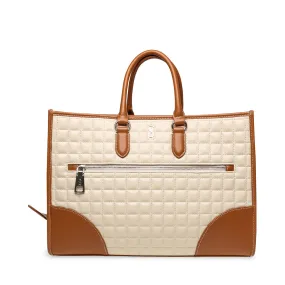 Stylish Bmisa Crossbody Bag in Camel and Bone Leather