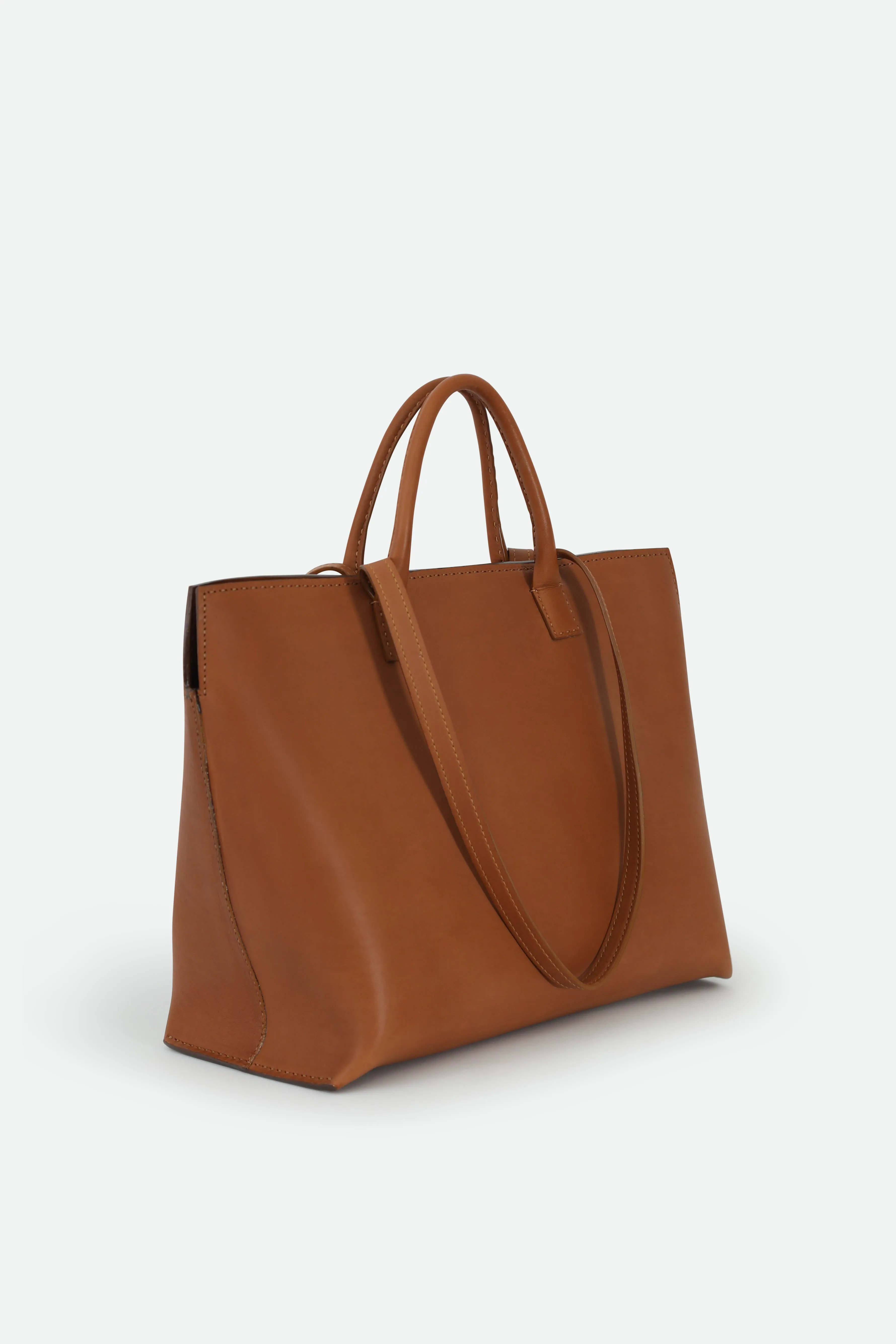 BOLZANO FRENCH BARENIA LEATHER TOTE IN NATURAL/CUOIO