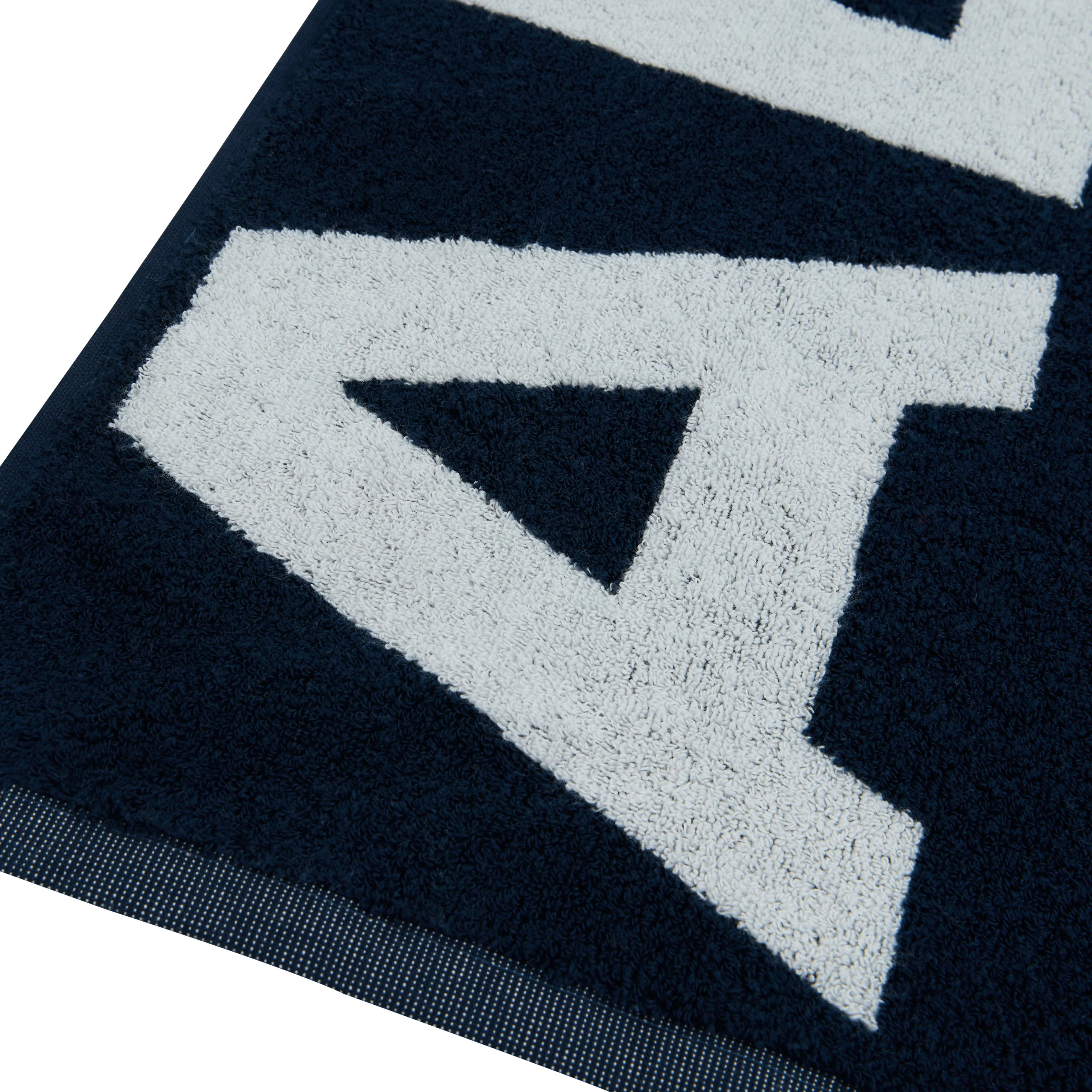 Branded Towel - Navy/Marshmallow White