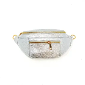 Bridget Pewter Leather Crossbody Bag