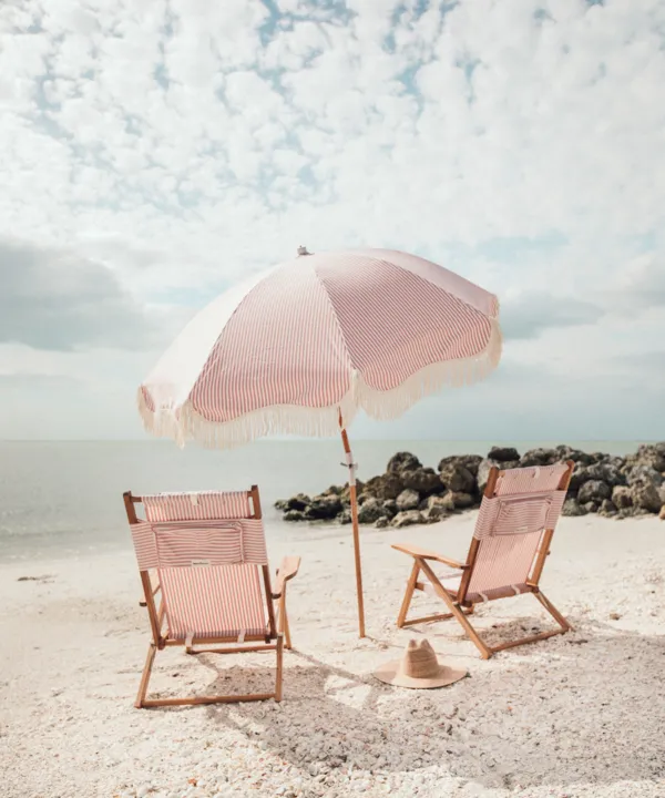 Business & Pleasure Premium Beach Umbrella -LAURENS PINK STRIPE