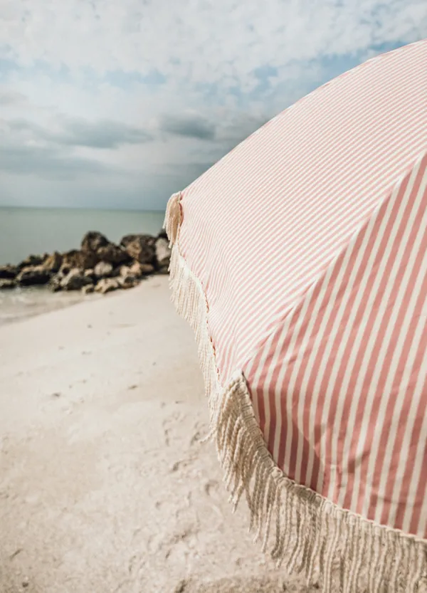 Business & Pleasure Premium Beach Umbrella -LAURENS PINK STRIPE