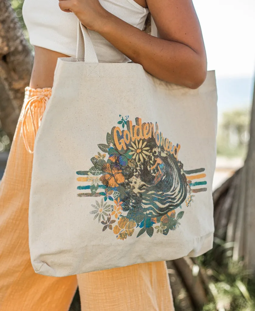 Canvas Beach Bag Tropical | Natural