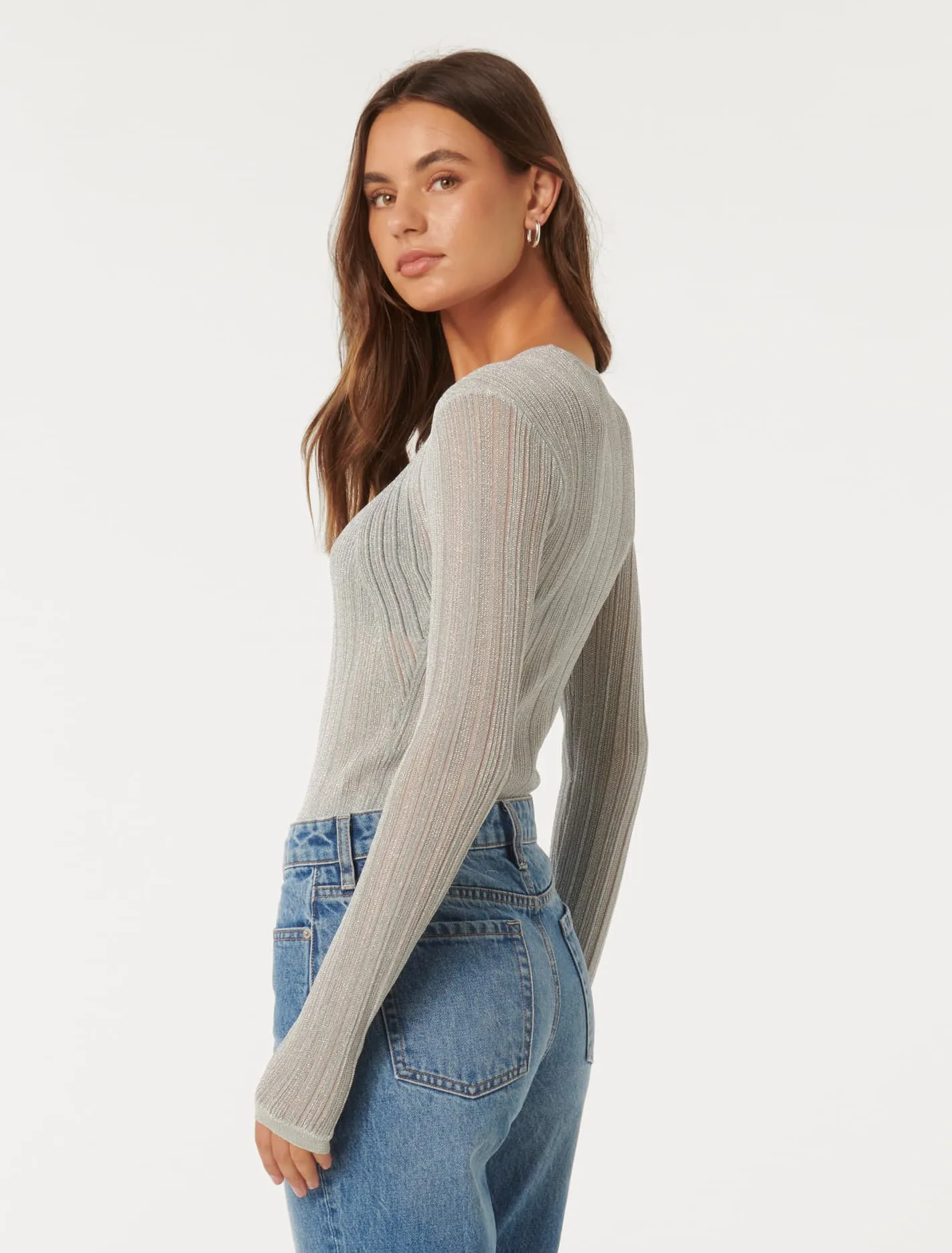 Cara Sheer Mix Knit Jumper