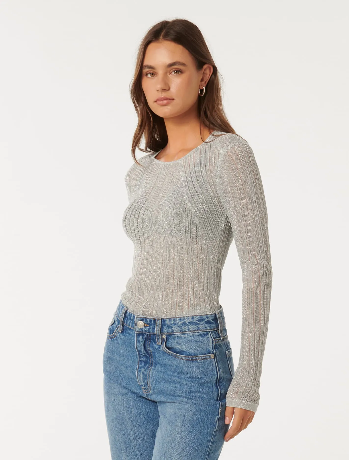 Cara Sheer Mix Knit Jumper