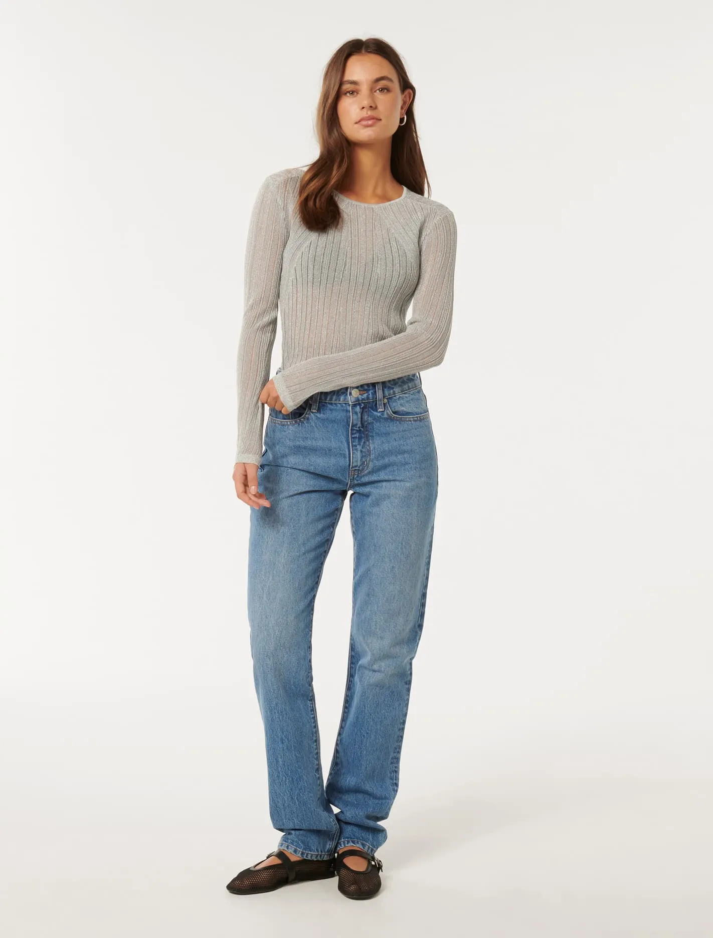 Cara Sheer Mix Knit Jumper