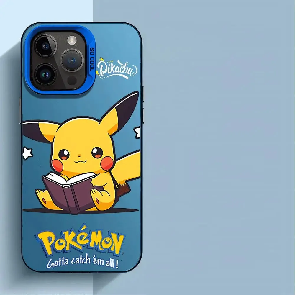 Case for iPhone XR 13 X 14 Plus 15 Pro Max XS Max 11 12 Pro 11 Pro 14 Pro 13 Soft Cover Luxury Cell Anime Pokemon Pikachu