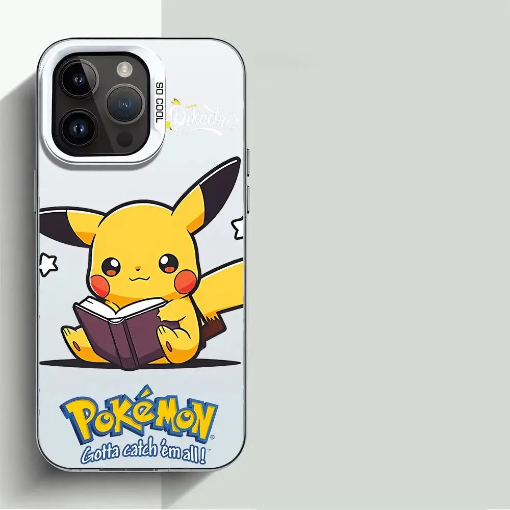 Case for iPhone XR 13 X 14 Plus 15 Pro Max XS Max 11 12 Pro 11 Pro 14 Pro 13 Soft Cover Luxury Cell Anime Pokemon Pikachu