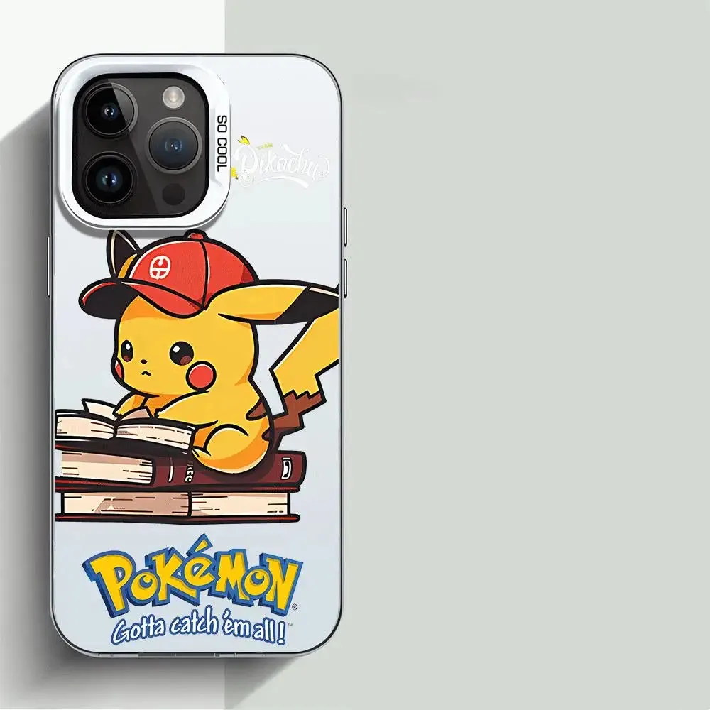 Case for iPhone XR 13 X 14 Plus 15 Pro Max XS Max 11 12 Pro 11 Pro 14 Pro 13 Soft Cover Luxury Cell Anime Pokemon Pikachu